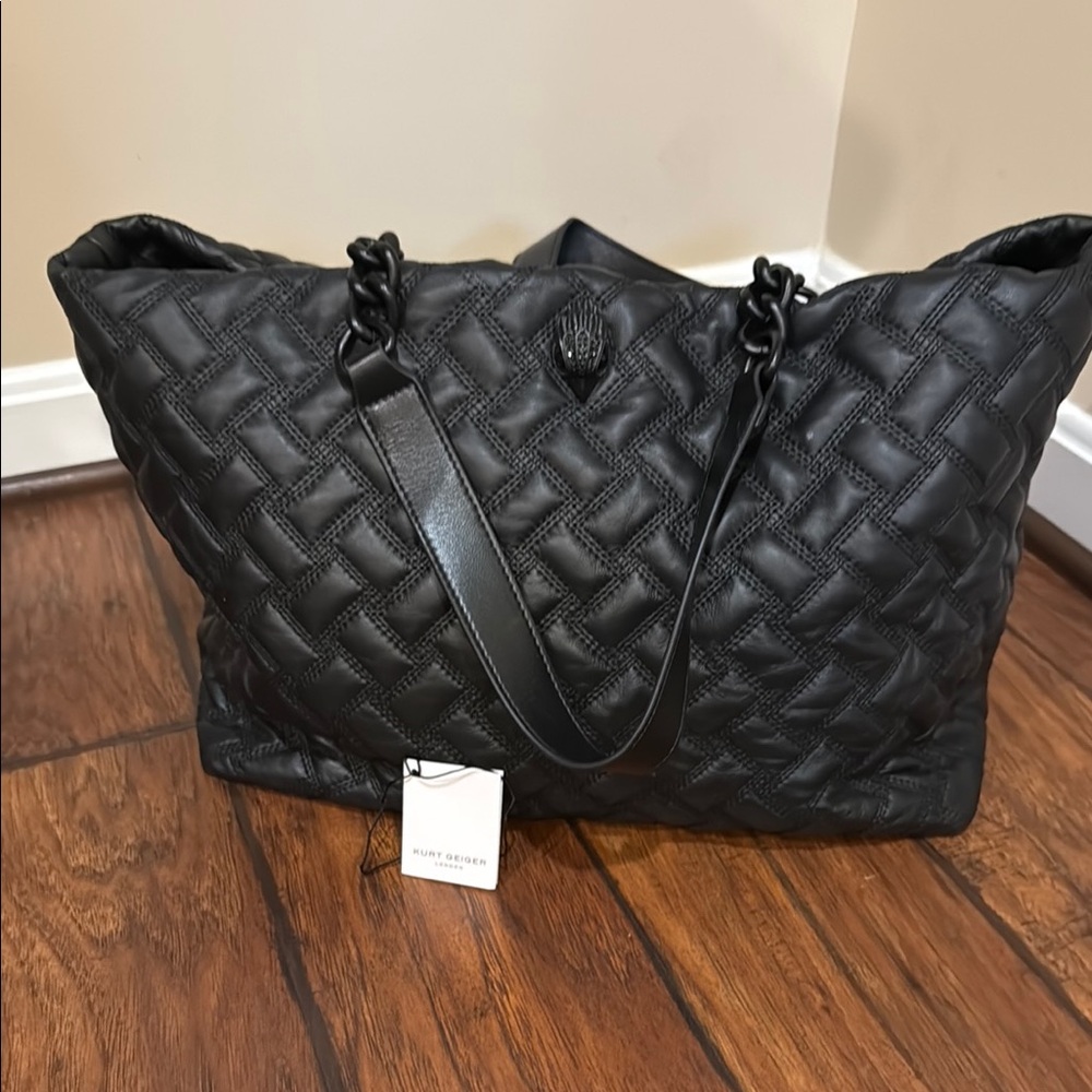 Black Quilted Tote Bag